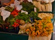 Fruit market w/ zucchini flowers