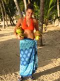 Andrea is the beneficiary of all the coconuts!