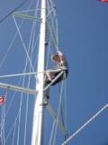 The happy mast climber shares a smile with us.