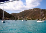 Great Harbour at Jost van Dyke. Yucky water to anchor in.