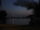 Ben shot this great photo of the sailboat mast lights from Foxy's.