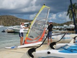Richard takes a windsurfing lesson.