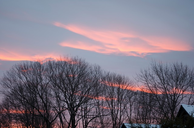 Sunset in late winter