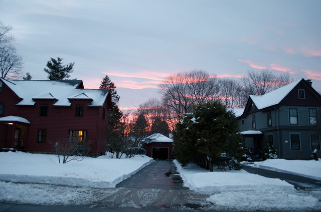 Sunset in late winter