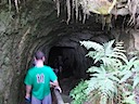 Ross entering lava tube