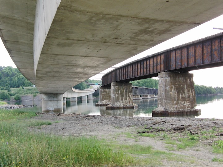 Highway and Rail bridges over Bear River