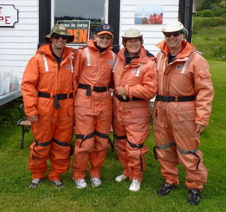 Ross, Hollie, Kathy, Ben in whaling suits