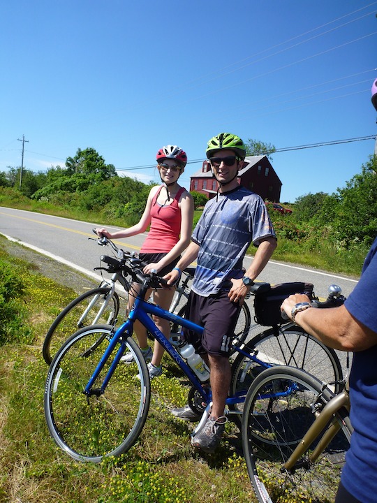 Hollie and Ross on bikes