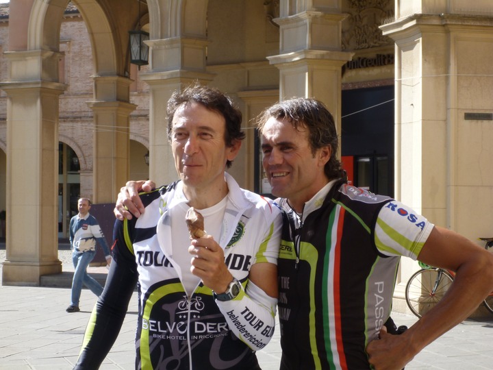 Paulo enjoys gelato with Mauro