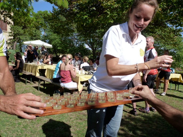 Daniela serves limoncello