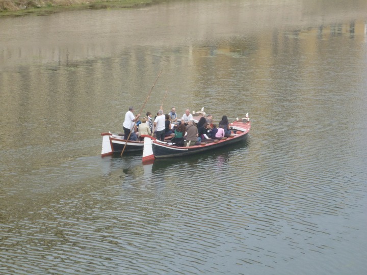 Boats poling on the Arno