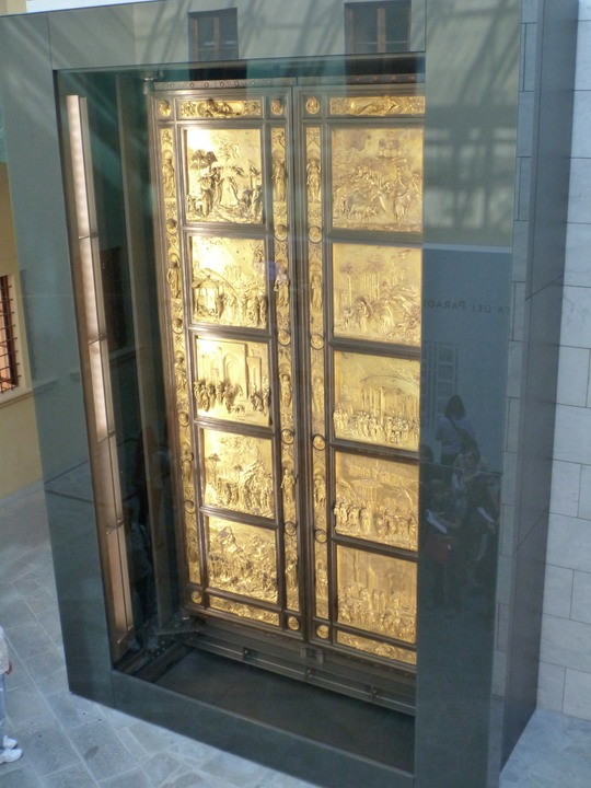 Newly-restored Baptistry doors at Duomo museum