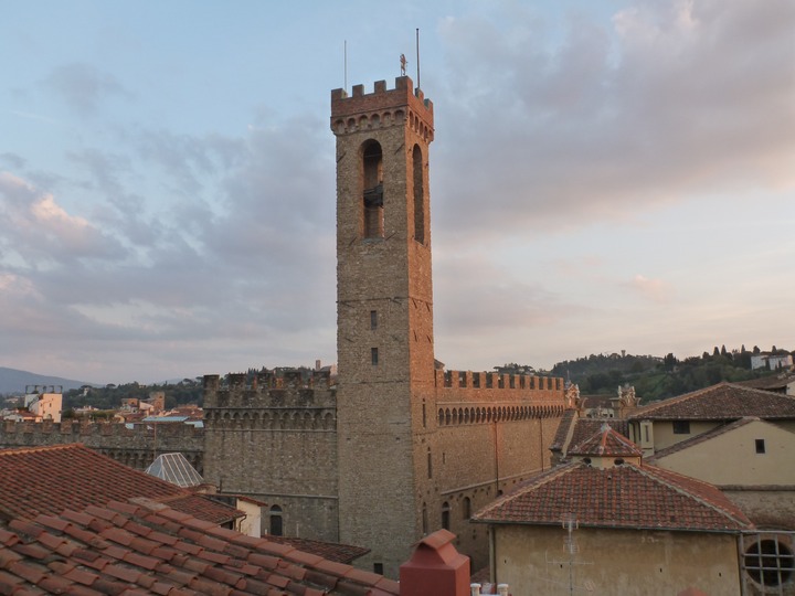 Sunset from Hotel Cavour: Bargello