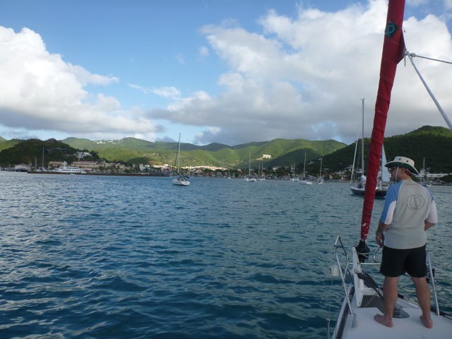 Ben at the anchor in Marigot bay