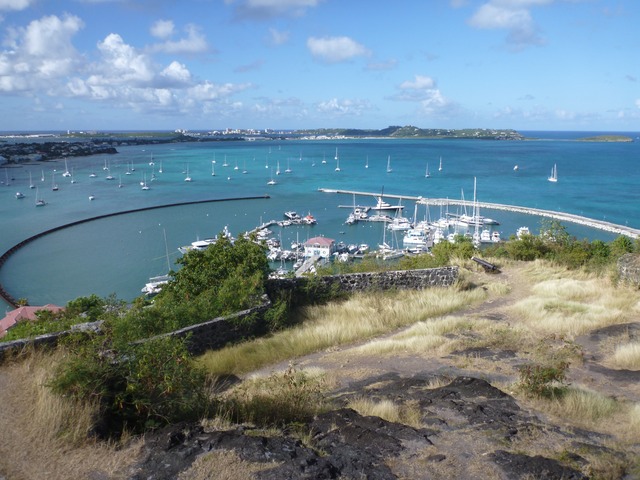 Fort Louis marina and Marigot bay