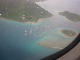 From the air: Marina Cay, our first night's mooring.