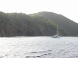 Passing the caves at Treasure Point on Norman Island. These caves inspired R.L. Stevenson's "Treasure Island". Great snorkeling.