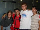 Ross and soccer mates returning from Brussels