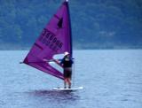 Mike on one of the last sails on Pieter's old Windsurfer