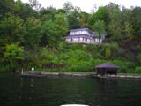 View from the water with the old dock.