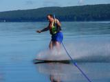 Ben gets to sideslip on the mirror on one ski